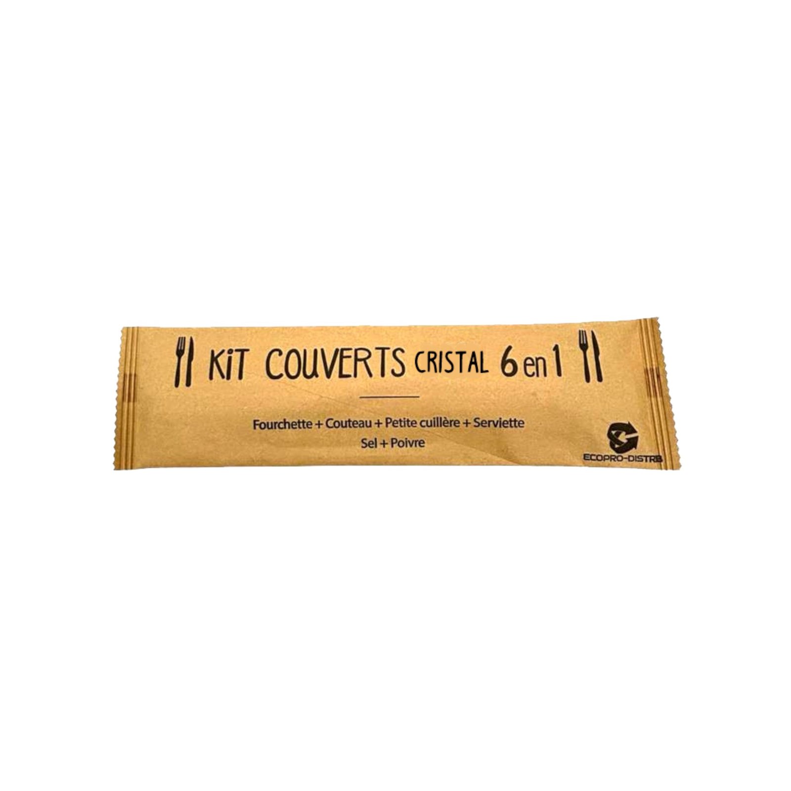 Kit couverts **6en1** plastique ''cristal réutilisable''  E&C