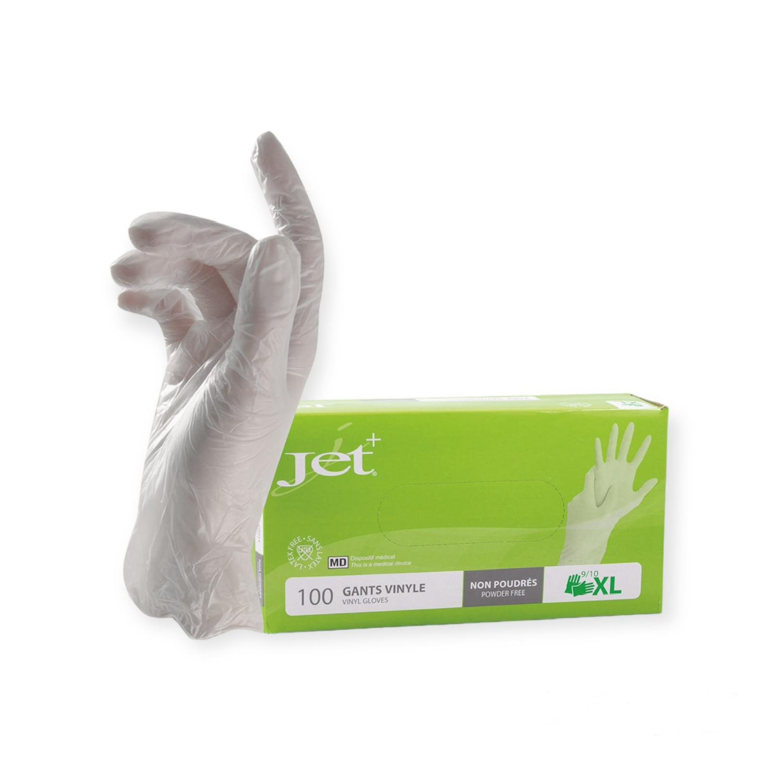 Gants vinyle naturel taille XL 100 pcs