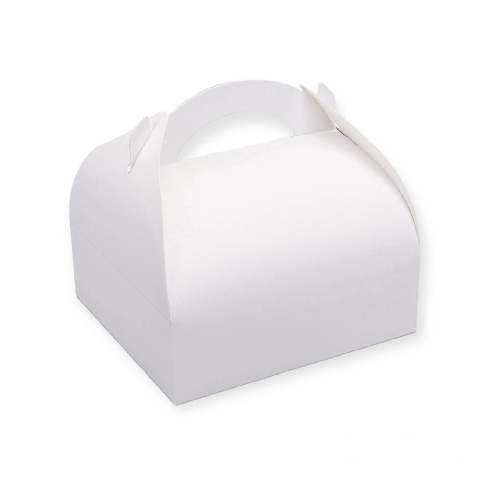 Boîte pâtissière blanche à poignée 170x155