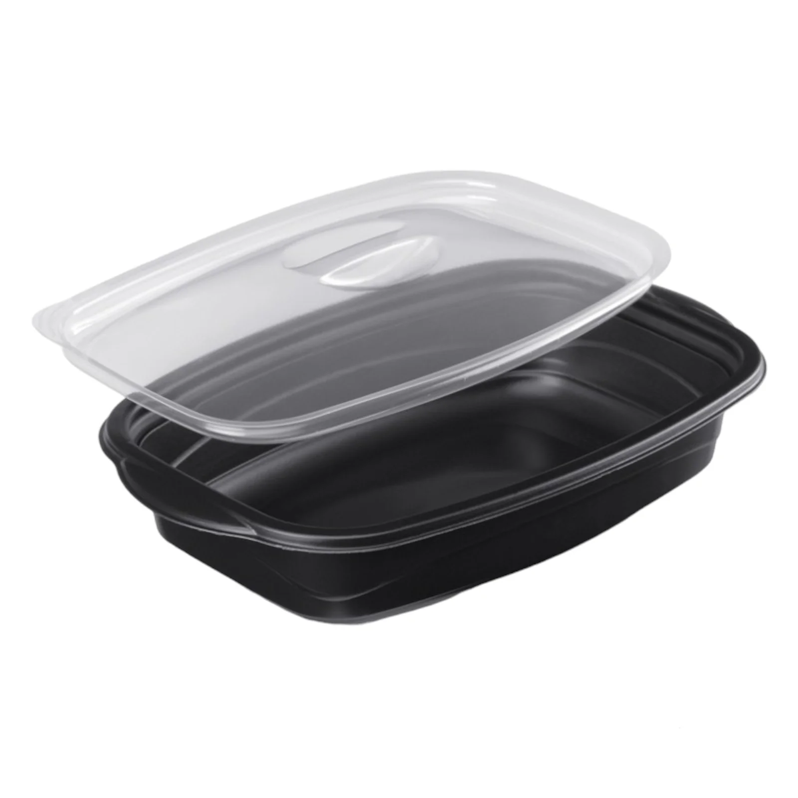 Boite plat du jour PP noir 1 compartiment + couv 1100ml E&C (50PCS)