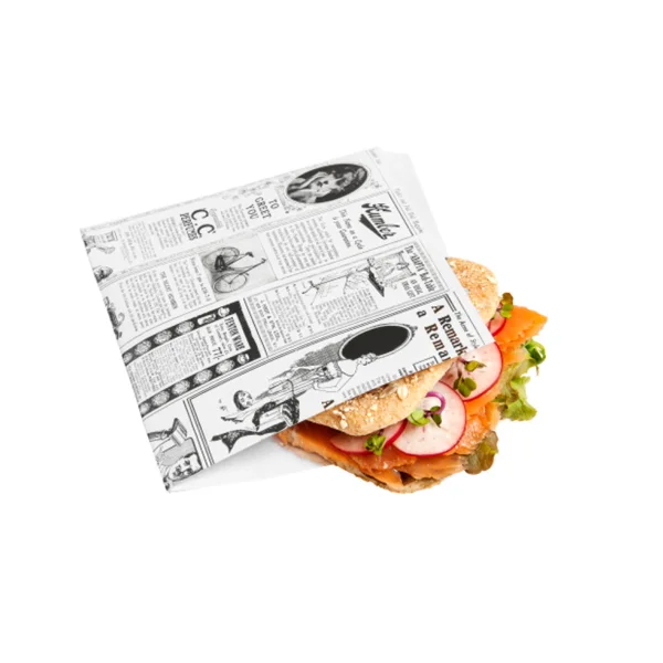 Pochette burger papier journal 17x18 cm par 500