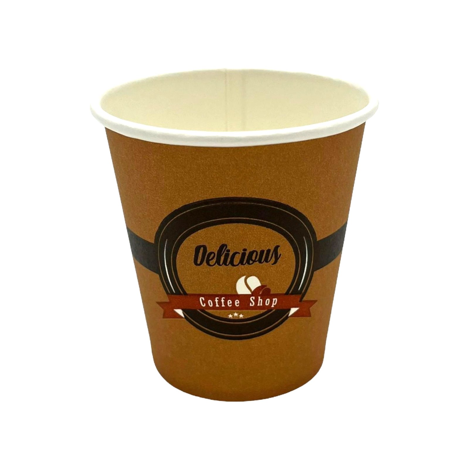 Gobelet ''DELICIOUS BRUN'' Ø70mm 6oz 18CL 1000pcs E&C