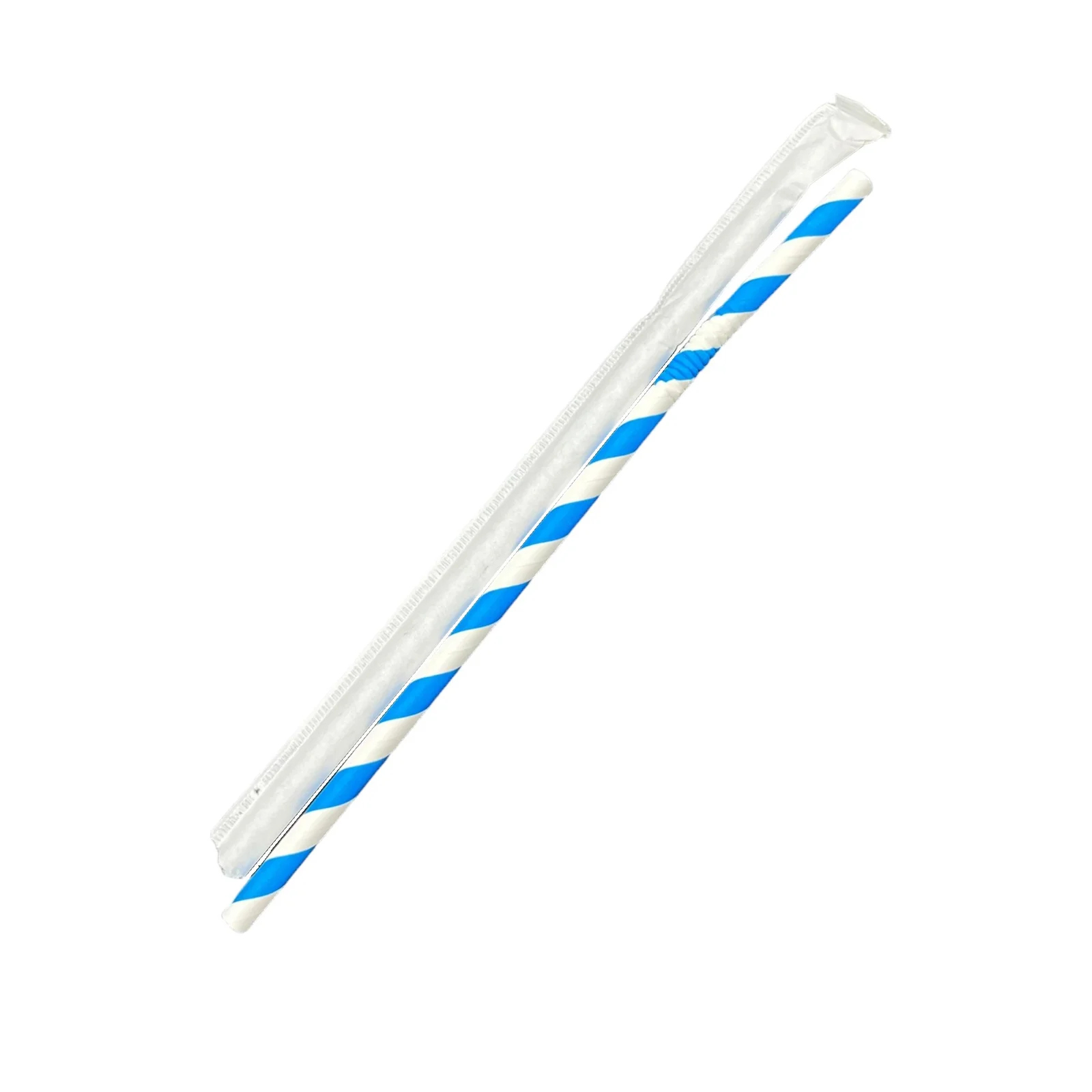 Paille rayée en papier droite emballée individuellement 6x197mm (1x100pcs) E&C