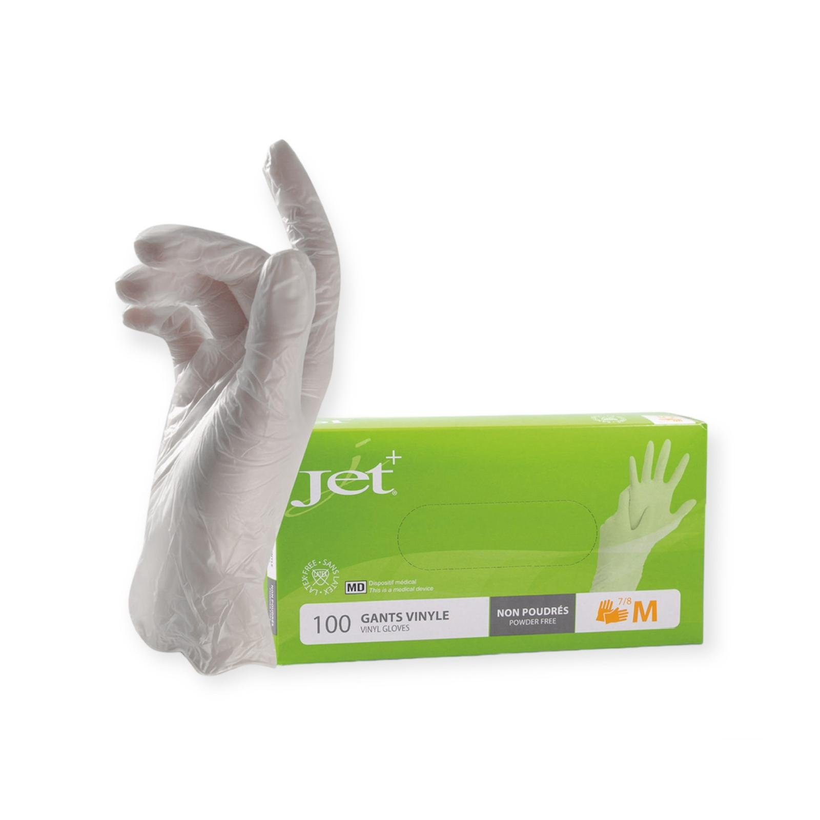 Gants vinyle naturel taille M 100 pcs
