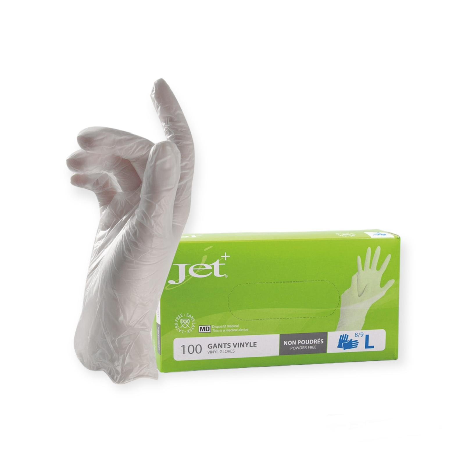 Gants vinyle naturel taille L 100 pcs